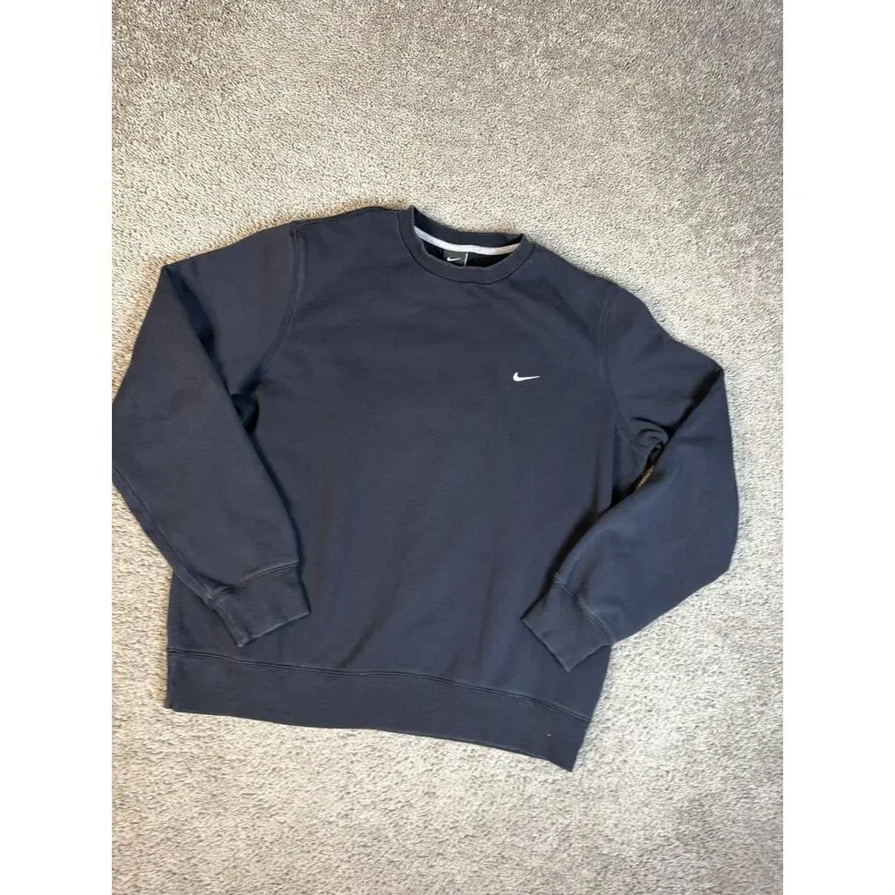 Nike Sweatshirt Womens XL Blue Pullover Crewneck Heavyweight Lined Fleece
